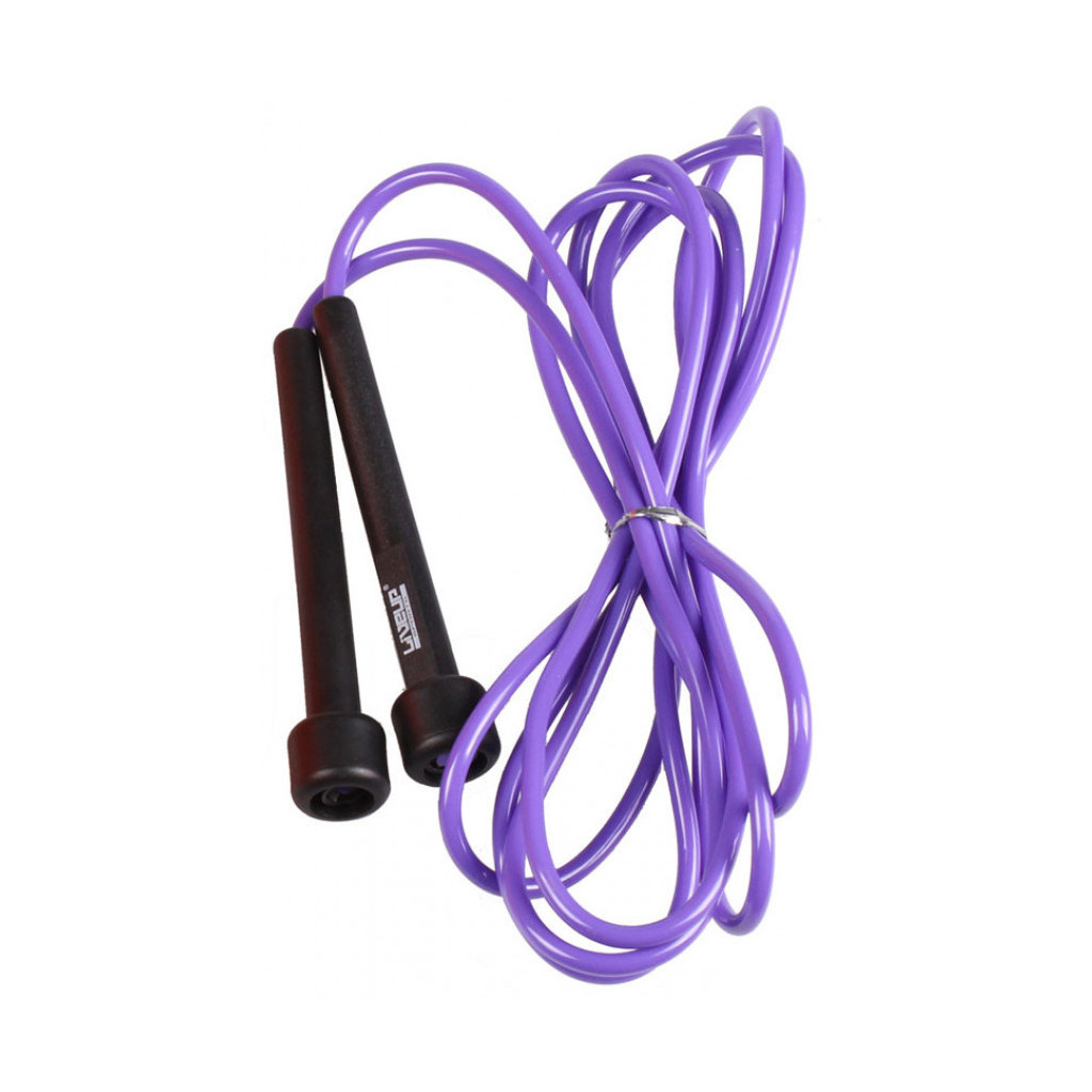 Скакалка LiveUp PVC Jump Rope LS3115-p в тубусі чорний/фіолетовий 275x0.5см (6951376100648) - изображение 1