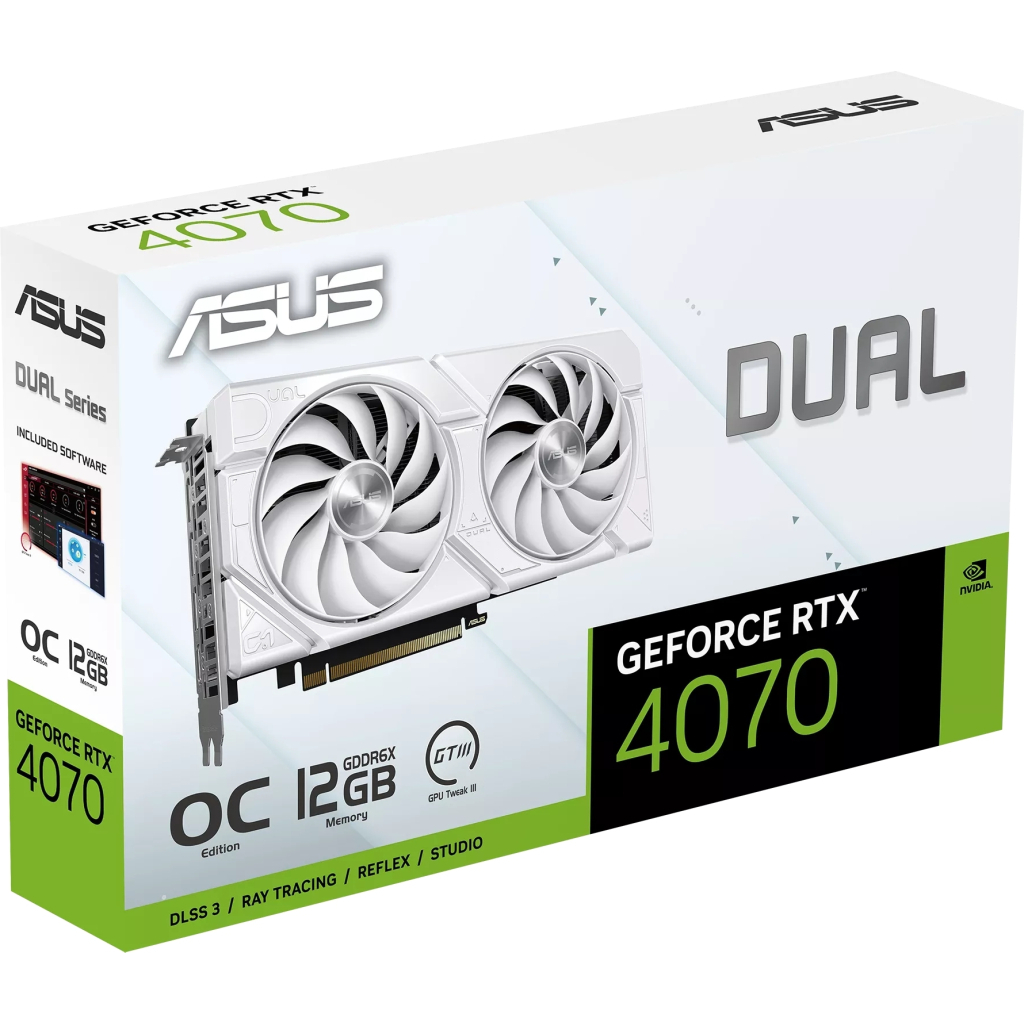 Відеокарта ASUS GeForce RTX4070 12Gb DUAL EVO WHITE (DUAL-RTX4070-O12G-EVO-WHITE) - зображення 11