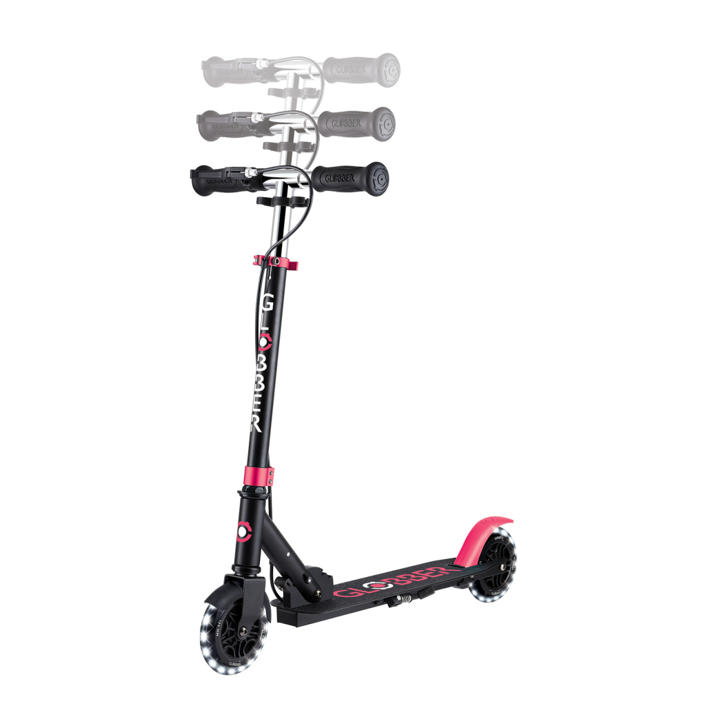 Самокат Globber Flow Element Junior Lights LED, чорно-рожевий (729-110) - зображення 6