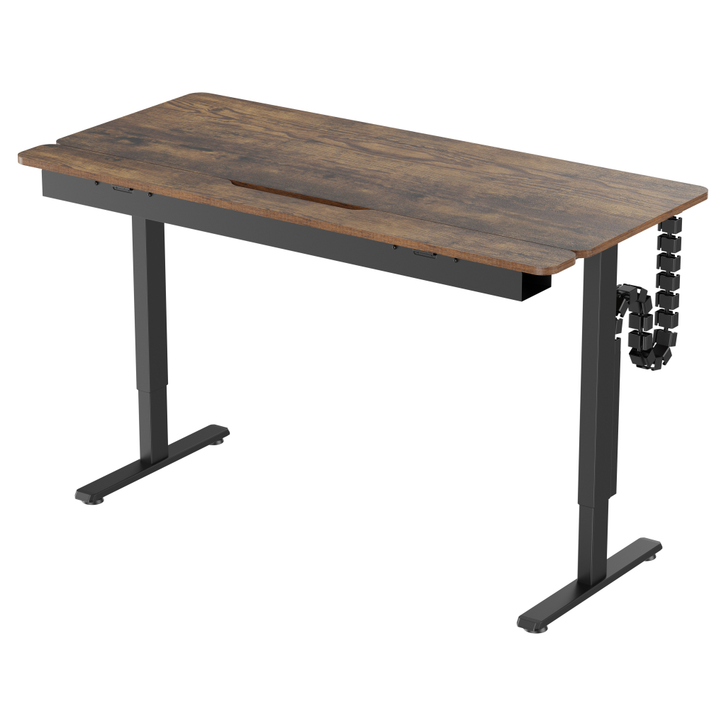 Комп'ютерний стіл OfficePro з електрорегулюванням висоти 1500 x 720 мм Dark Wood/Black (ODE1575DW) - зображення 2