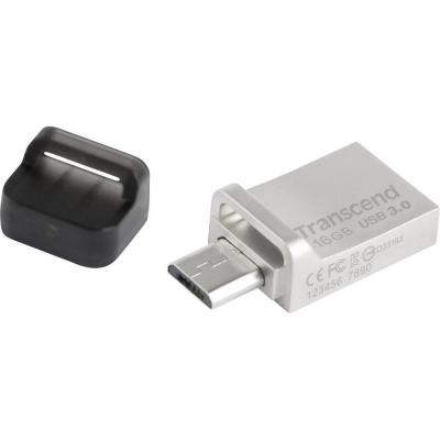 USB флеш накопичувач Transcend 16GB JetFlash OTG 880 Metal Silver USB 3.0 (TS16GJF880S) - зображення 2