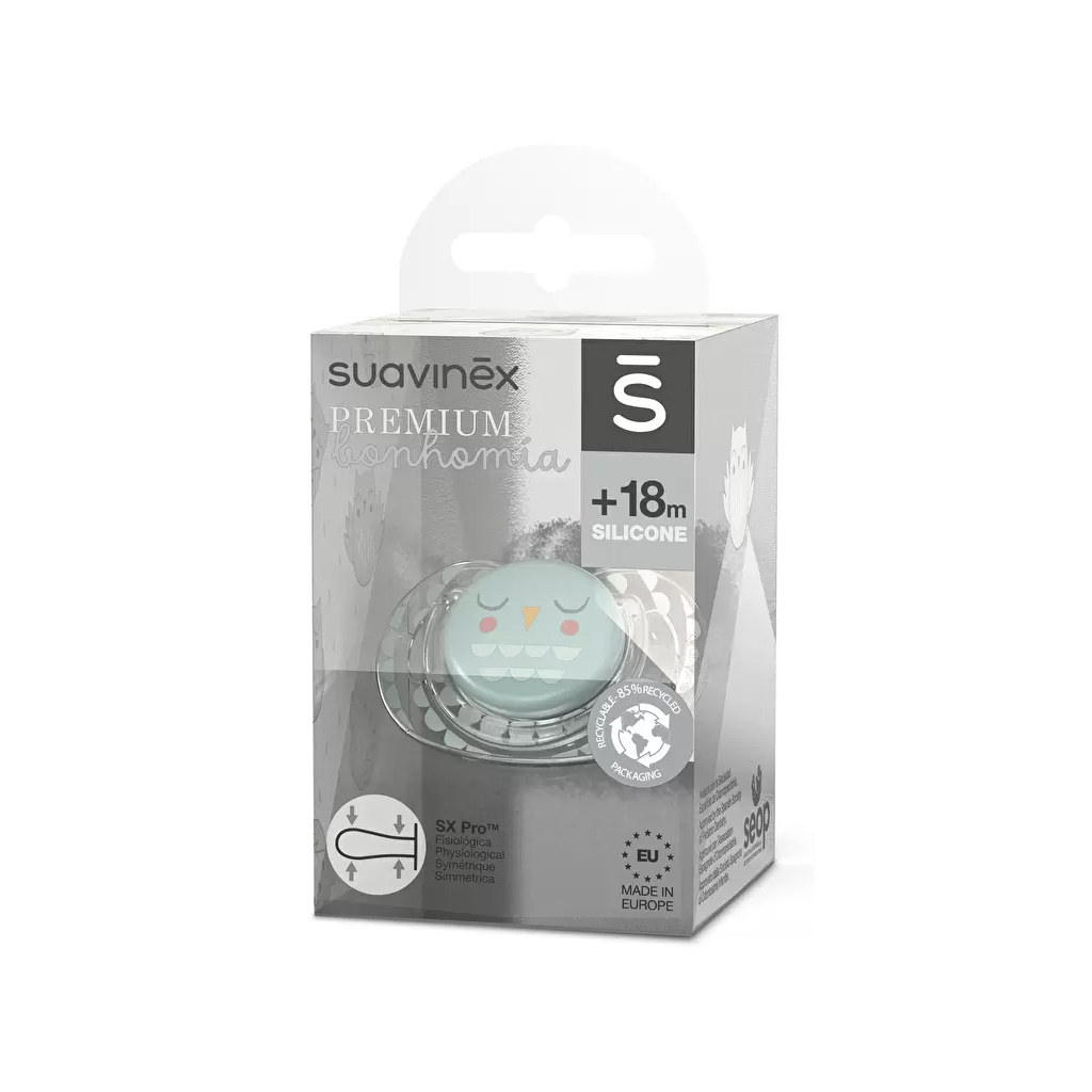 Пустушка Suavinex Bonhomia фізіологічна, +18 міс, зелена (307816) - зображення 3