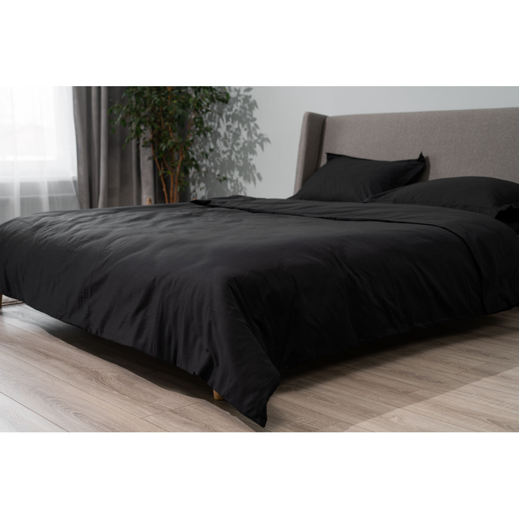 Підковдра Ardesto Mix&Match Premium 100% бавовна, сатин чорний 160х220 см (ART1622DVL) - изображение 7