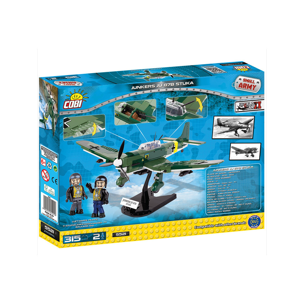 Конструктор Cobi Друга Світова Війна Літак Юнкерс Ю-87, 315 деталей (COBI-5521) (5902251055219) - зображення 9