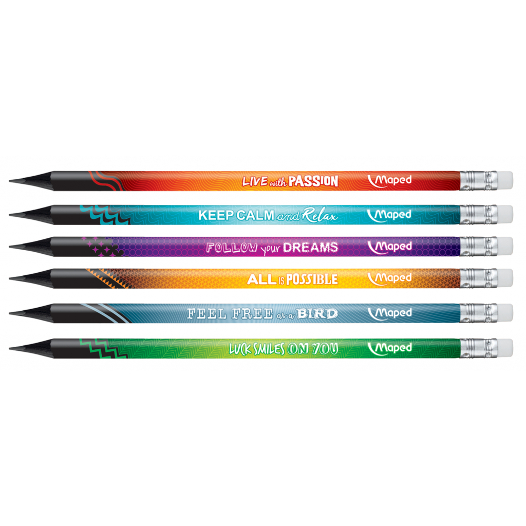 Олівець графітний Maped набір BLACK PEPS ENERGY HB, з гумкою, 6 шт (MP.852000) - зображення 3