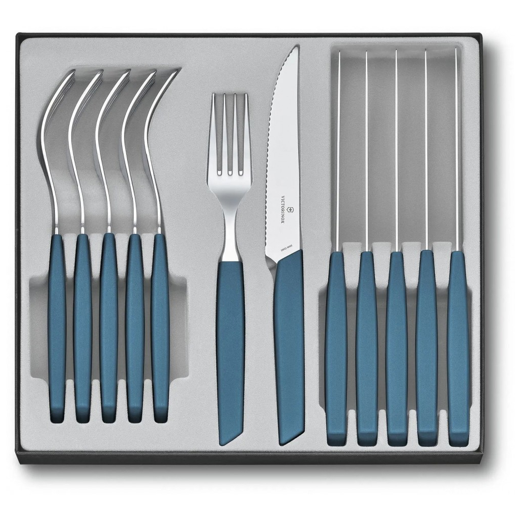 Набір столових приборів Victorinox Swiss Modern Table Set 12 шт Steak Blue (6.9096.12W2.12) - зображення 1