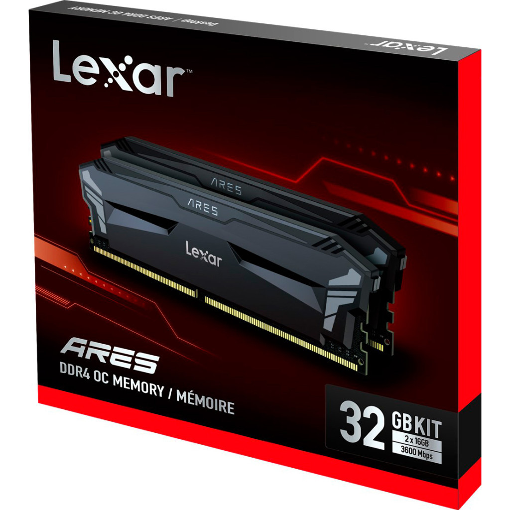 Модуль пам'яті для комп'ютера DDR4 16GB (2x8GB) 3600 MHz Ares Black Lexar (LD4BU008G-R3600GD0A) - зображення 4