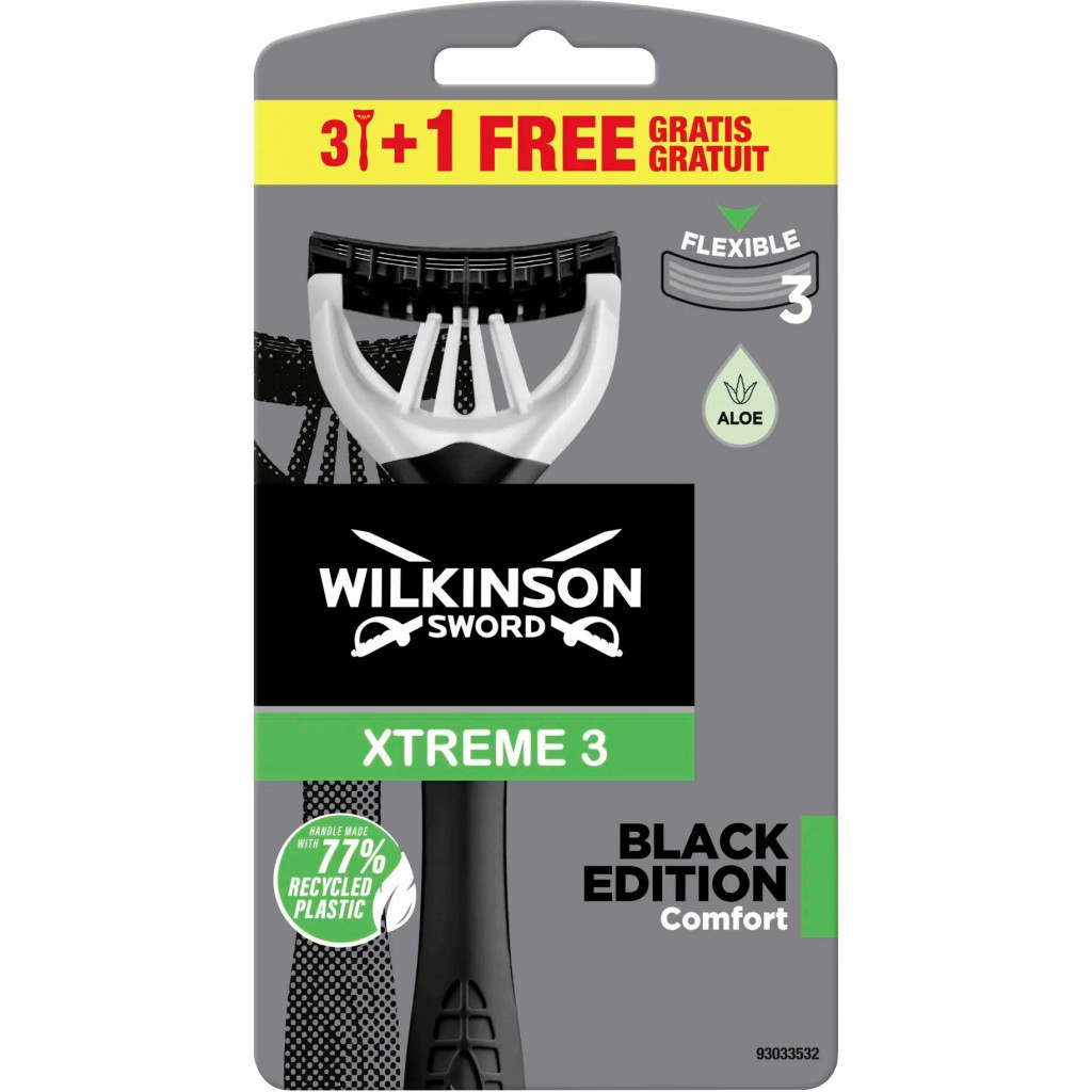 Бритва Wilkinson Sword Xtreme3 Black Edition 4 шт. (4027800072248/4027800383900) - зображення 1