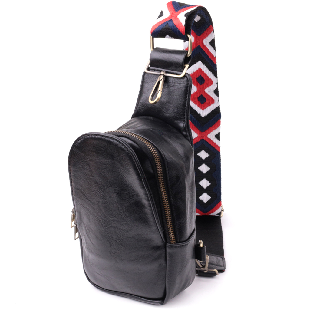 Сумка Vintage Жіноча слінг через плече з екошкіри Чорна (sale_15117) - зображення 1