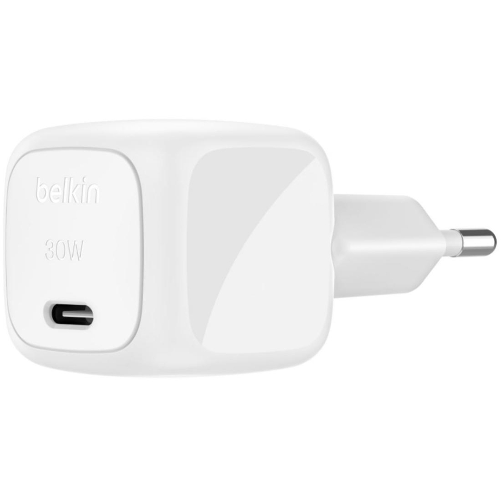 Зарядний пристрій Belkin USB-C PD30W PPS + cable USB-C to USB-C 1.0m PVC white (WCA008KQ1MWH-B6) - зображення 3