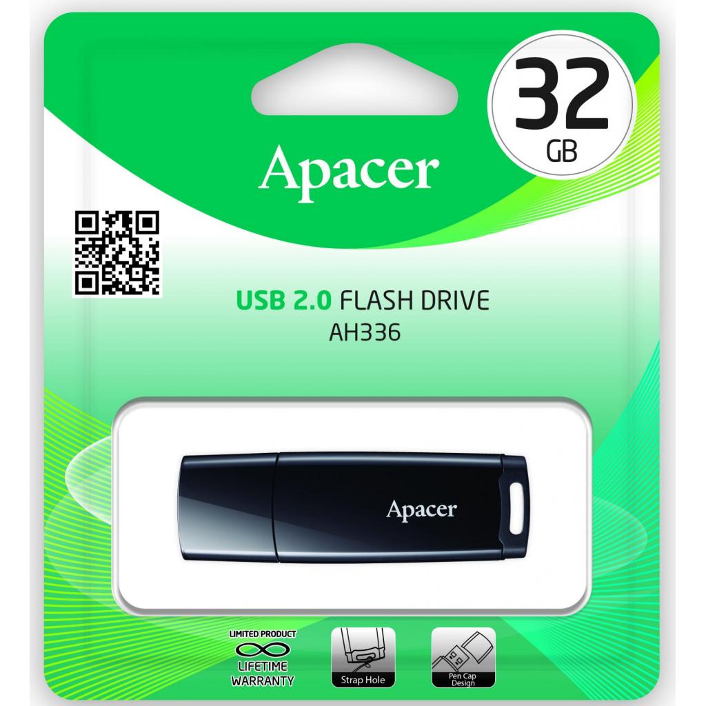 USB флеш накопичувач Apacer 32GB AH336 Black USB 2.0 (AP32GAH336B-1) - зображення 5