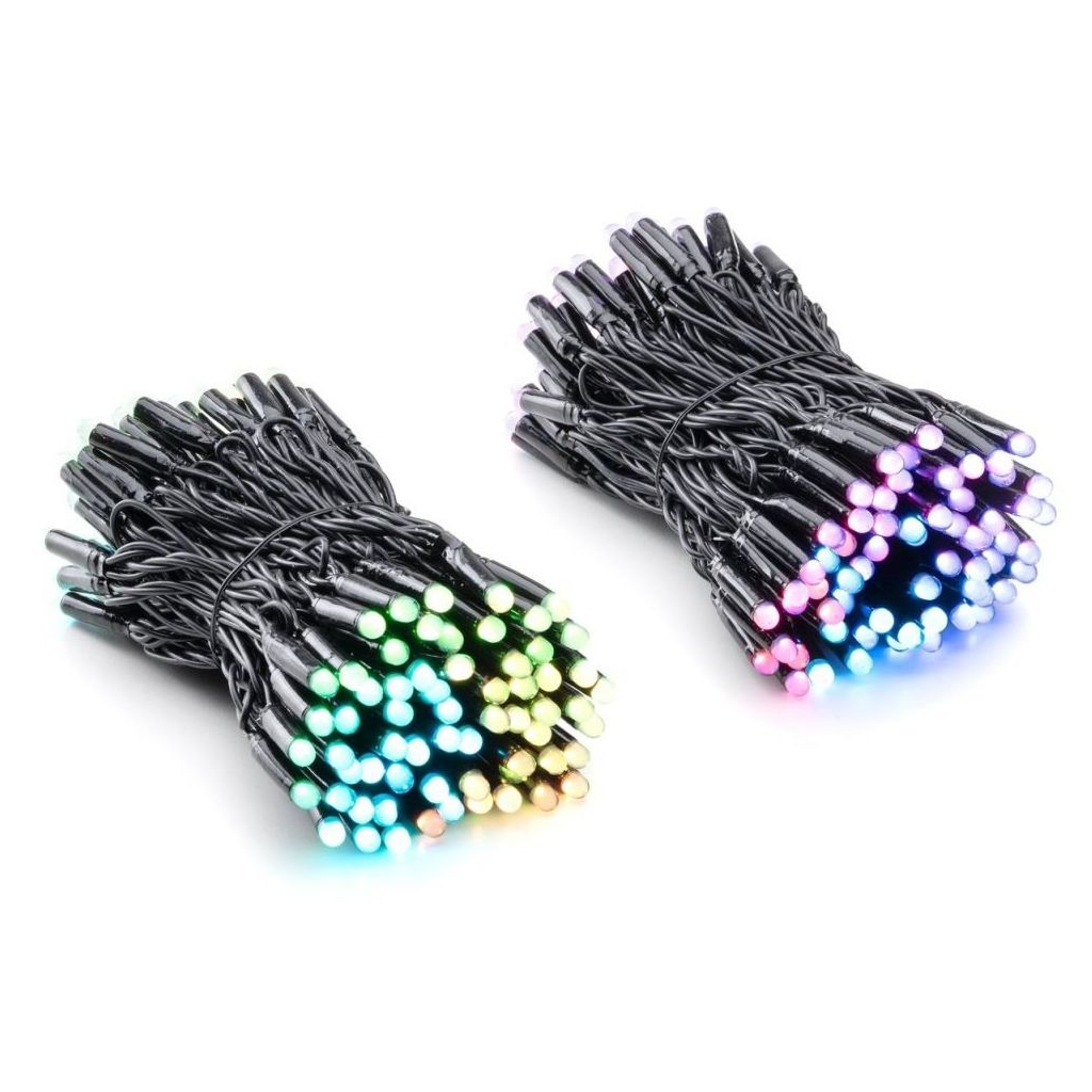 Гірлянда Twinkly PRO Smart LED Curtain RGBW 250 (10 по 25), IP65, AWG22 PVC Rubber чорний (TW-PLC-CU-CA-10X25SPP-BR) - зображення 2