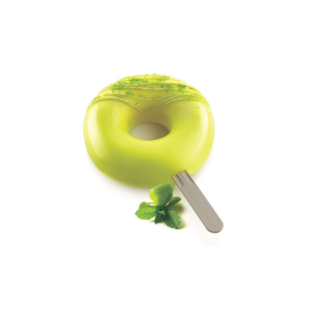 Форма для морозива Silikomart серія "Steccoflex" Donuts Набір для морозива на паличці 2 форми +1 таця +50 паличок (GEL13 DONUTS) - зображення 1