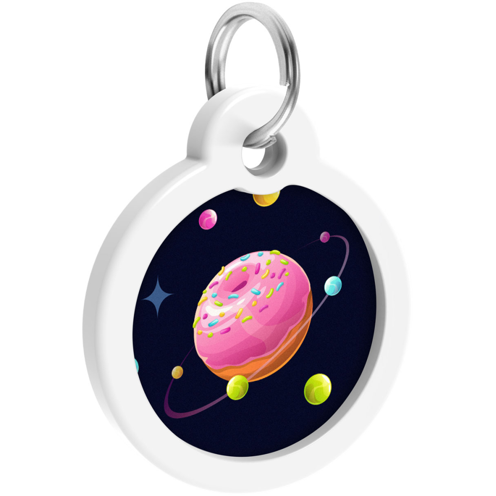 Адресник для тварин WAUDOG Smart ID з QR паспортом "Всесвіт пончиків", коло 30 мм (230-0218) - зображення 4