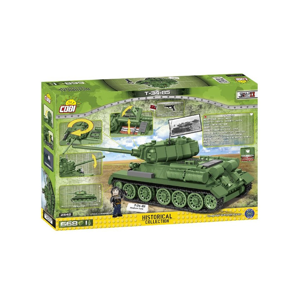 Конструктор Cobi Друга Світова Війна Танк Т-34/85, 668 деталей (COBI-2542) - зображення 3