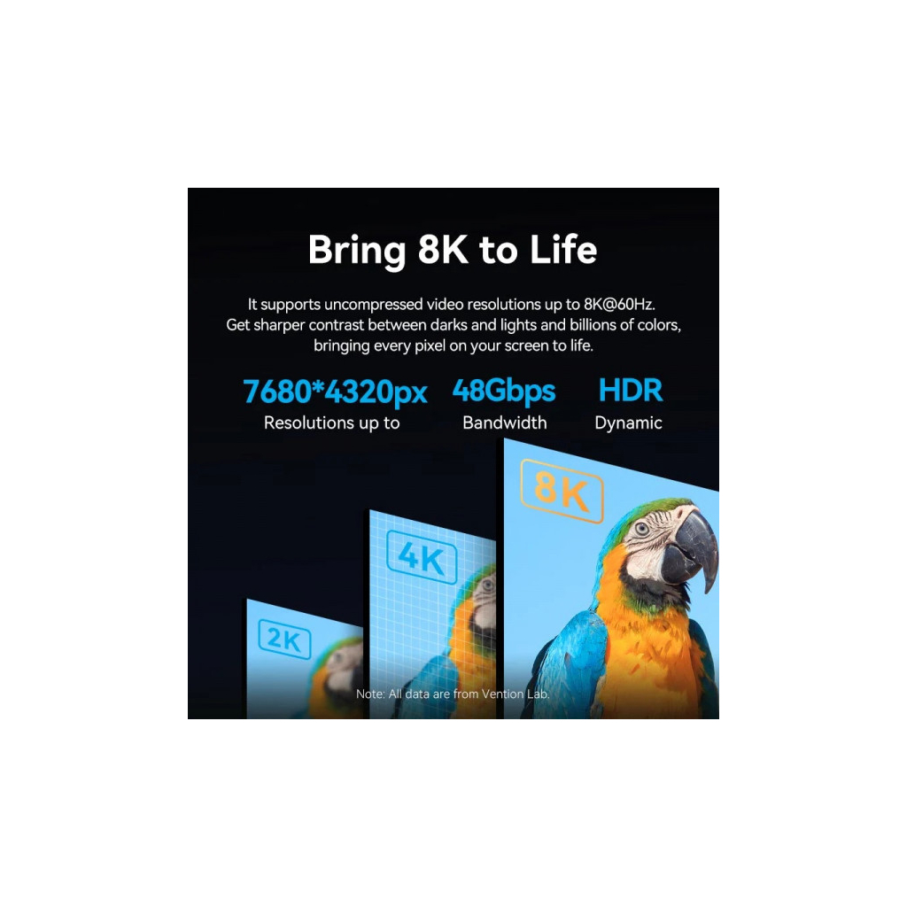 Кабель мультимедійний HDMI M to HDMI micro M 1.0m V2.0 8K 60Hz green VENTION (AGKGF) - picture 9