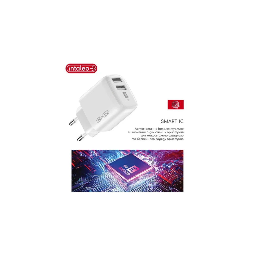 Зарядний пристрій Intaleo 12W Fast Charge 2USB 2.4A white (1283126578281) - зображення 3