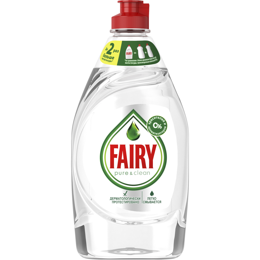 Засіб для ручного миття посуду Fairy Pure & Clean 450 мл (8001090837424) - зображення 2