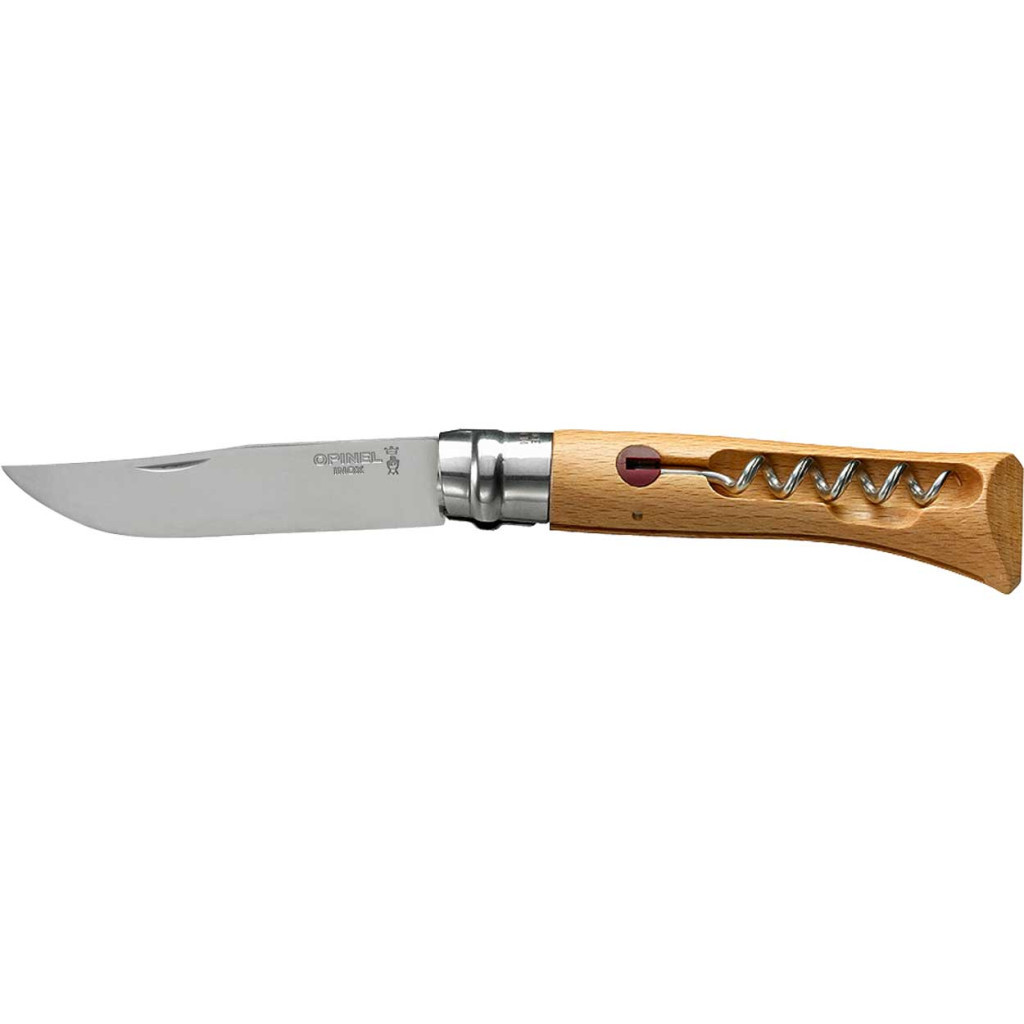 Ніж Opinel Tire Bouchon №10 Inox VRI, штопор у рукоятці, у коробці (1410) - зображення 1