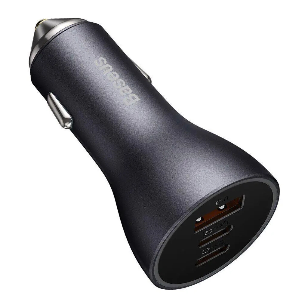 Зарядний пристрій Baseus 1xUSB + 2xUSB-C 65W Golden Contactor Pro dark gray (CGJP010013) - зображення 4