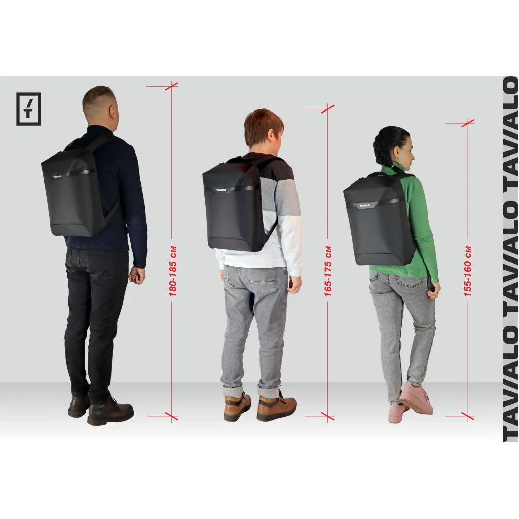 Рюкзак для ноутбука Tavialo 15.6" Smart TB14 black, 14л (TB14-124BL) - зображення 8