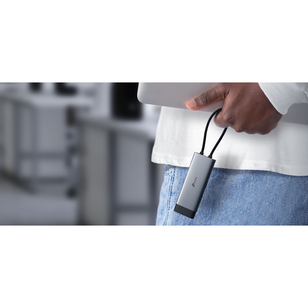 Концентратор TP-Link USB 3.0 6-in-1 2xUSB 3.0 + 1xUSB-C + 1xHDMI + 1xRJ45 + PD 100W (UH6120C) - зображення 3