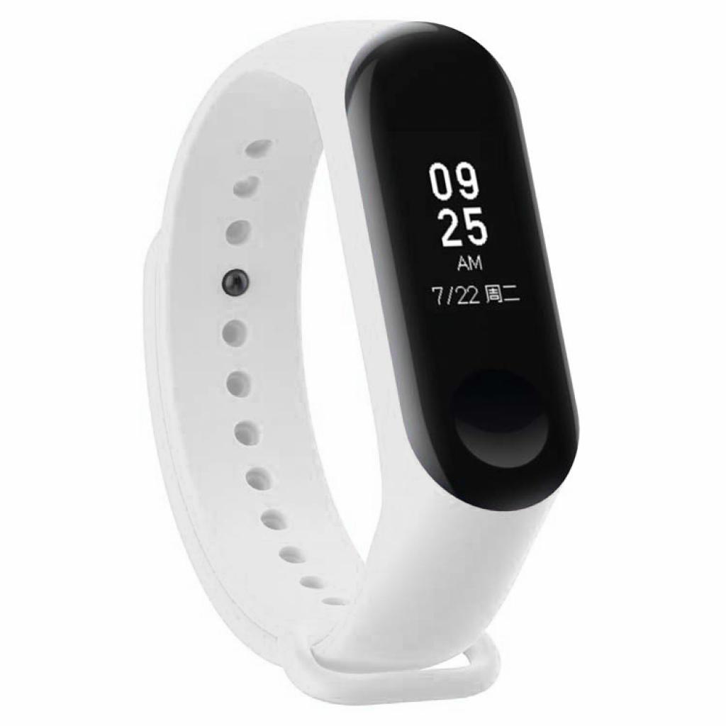 Ремінець до фітнес браслета BeCover Silicone для Xiaomi Mi Band 3/4 White (704650) - зображення 1