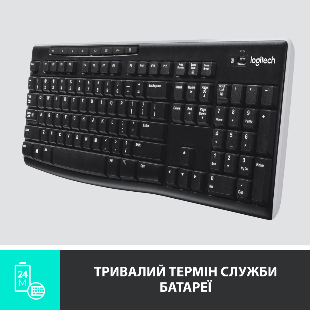 Клавіатура Logitech K270 Wireless UA Black (920-003738) - зображення 3