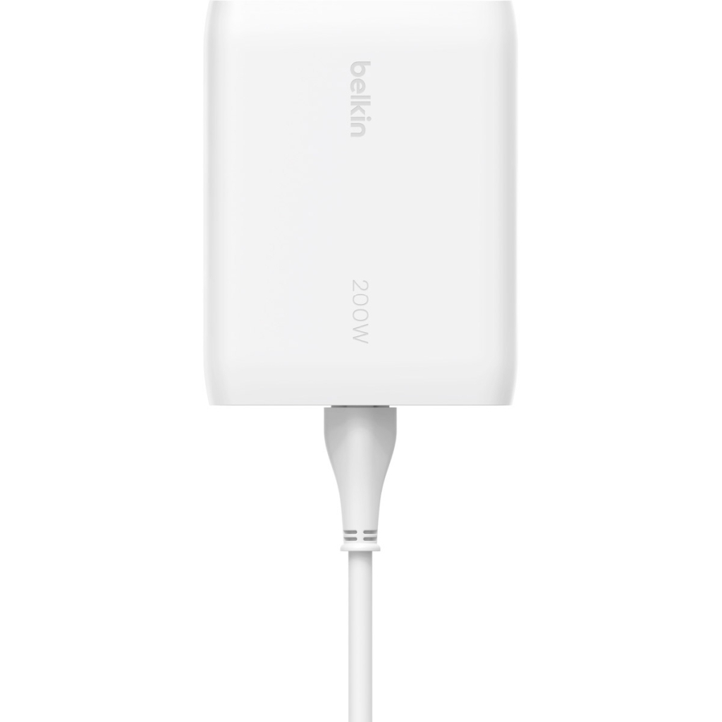 Зарядний пристрій Belkin 4хUSB-С GAN PD PPS 200W white (WCH015VFWH) - зображення 4