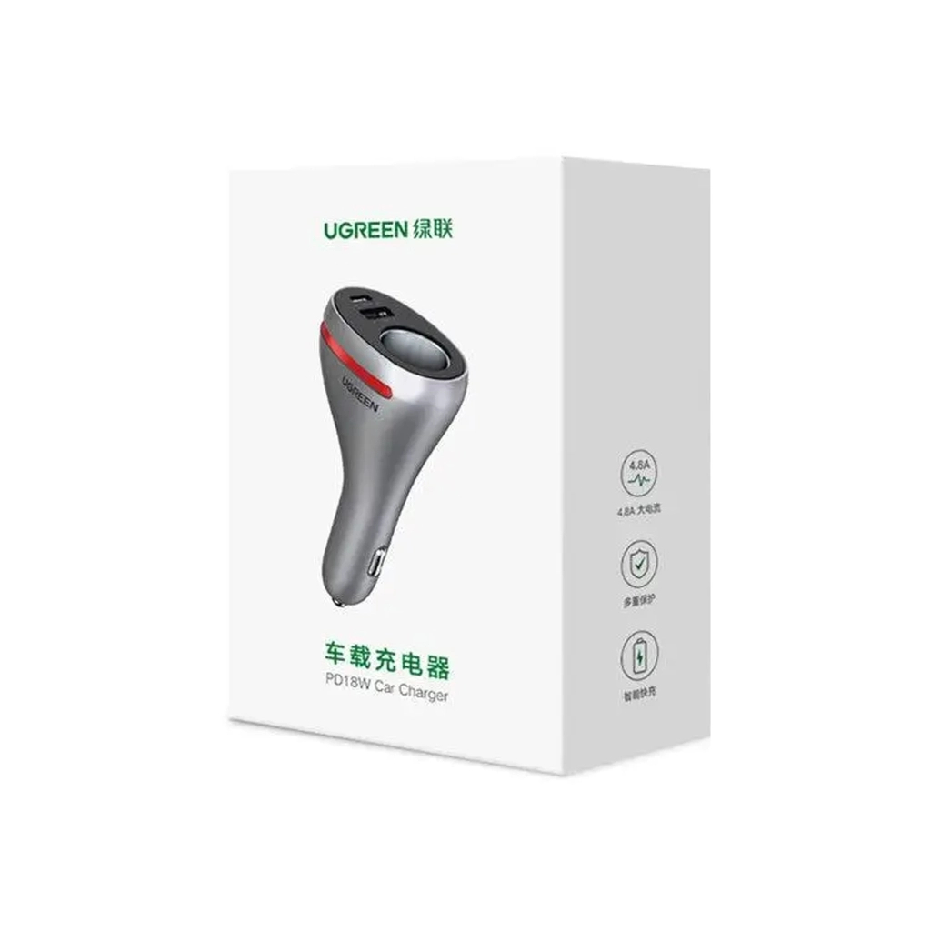 Зарядний пристрій Ugreen USBC PD20W + USB QC3.0 silver (60712) - зображення 2