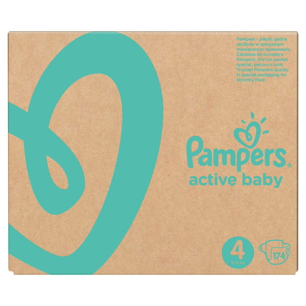 Підгузки Pampers Active Baby Maxi Розмір 4 (9-14 кг) 174 шт (8001090910820) - зображення 2