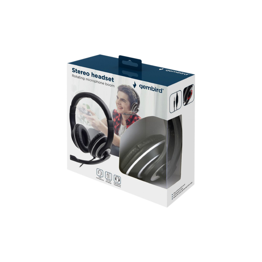 Навушники Gembird MHS-03 Black/White (MHS-03-BKWT) - зображення 5