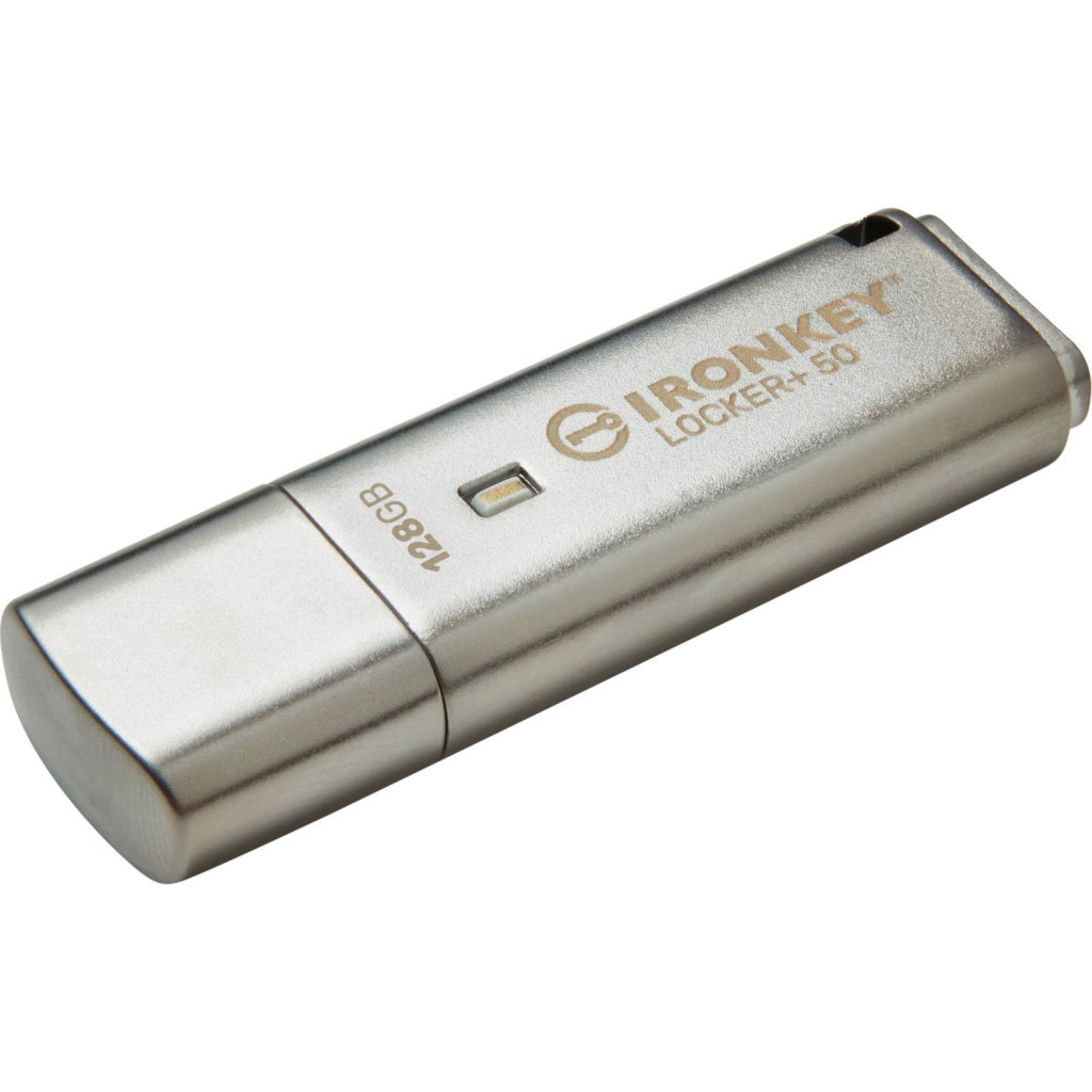 USB флеш накопичувач Kingston 128GB IronKey Locker Plus 50 AES Encrypted USB 3.2 (IKLP50/128GB) - зображення 2