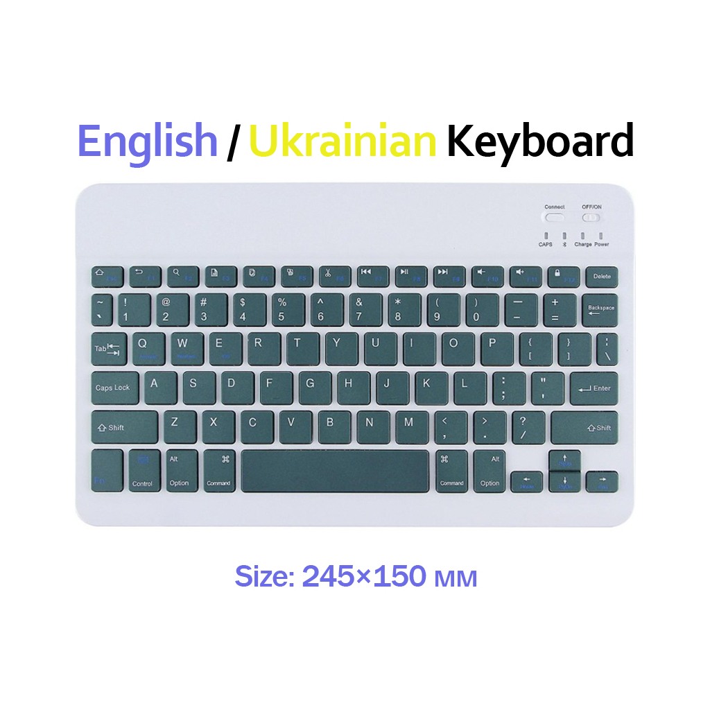 Клавіатура BeCover (245х150 мм) Bluetooth UA Dark Green (713406) - зображення 1