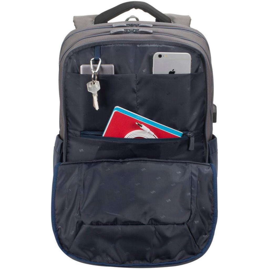 Рюкзак для ноутбука RivaCase 17.3" 7777 Steel blue/grey - зображення 4
