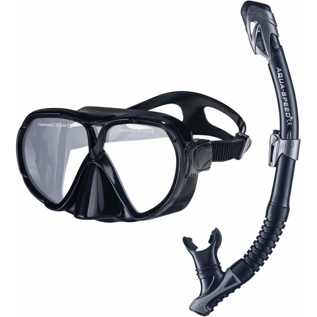 Набір для плавання Aqua Speed Vanua + Borneo (Mesh Bag) 8235 610-07 чорний Уні OSFM (5908217682352) - зображення 1