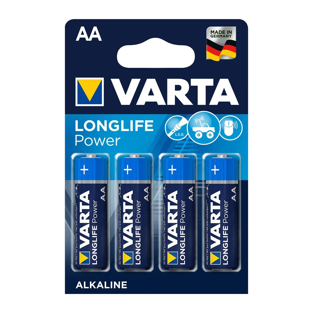 Батарейка Varta AA LONGLIFE Power LR6 * 4 (04906121414) - зображення 1