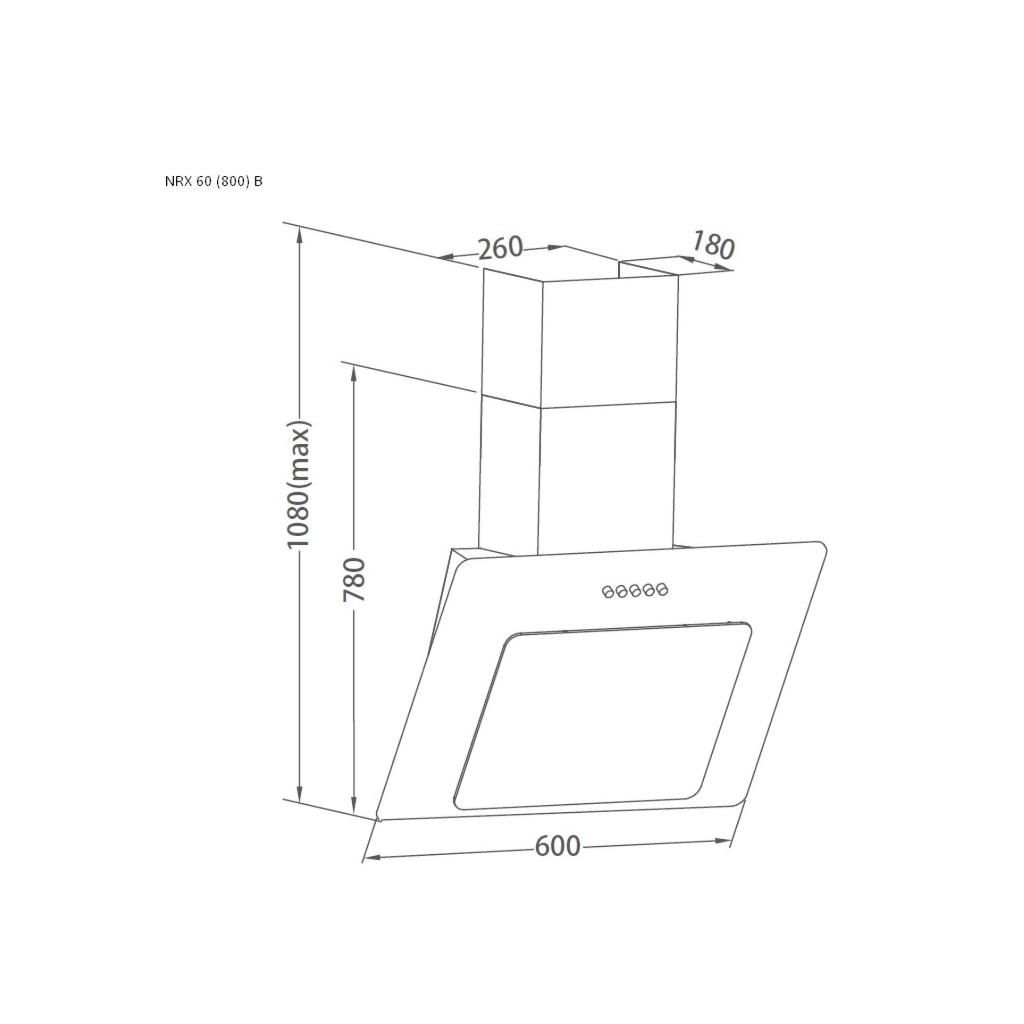 Витяжка кухонна Pyramida NRX 60 (800) B XGBL - зображення 6