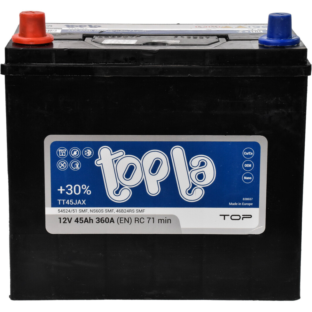Акумулятор автомобільний Topla 45 Ah/12V Top/Energy Japan (118 145) - зображення 1