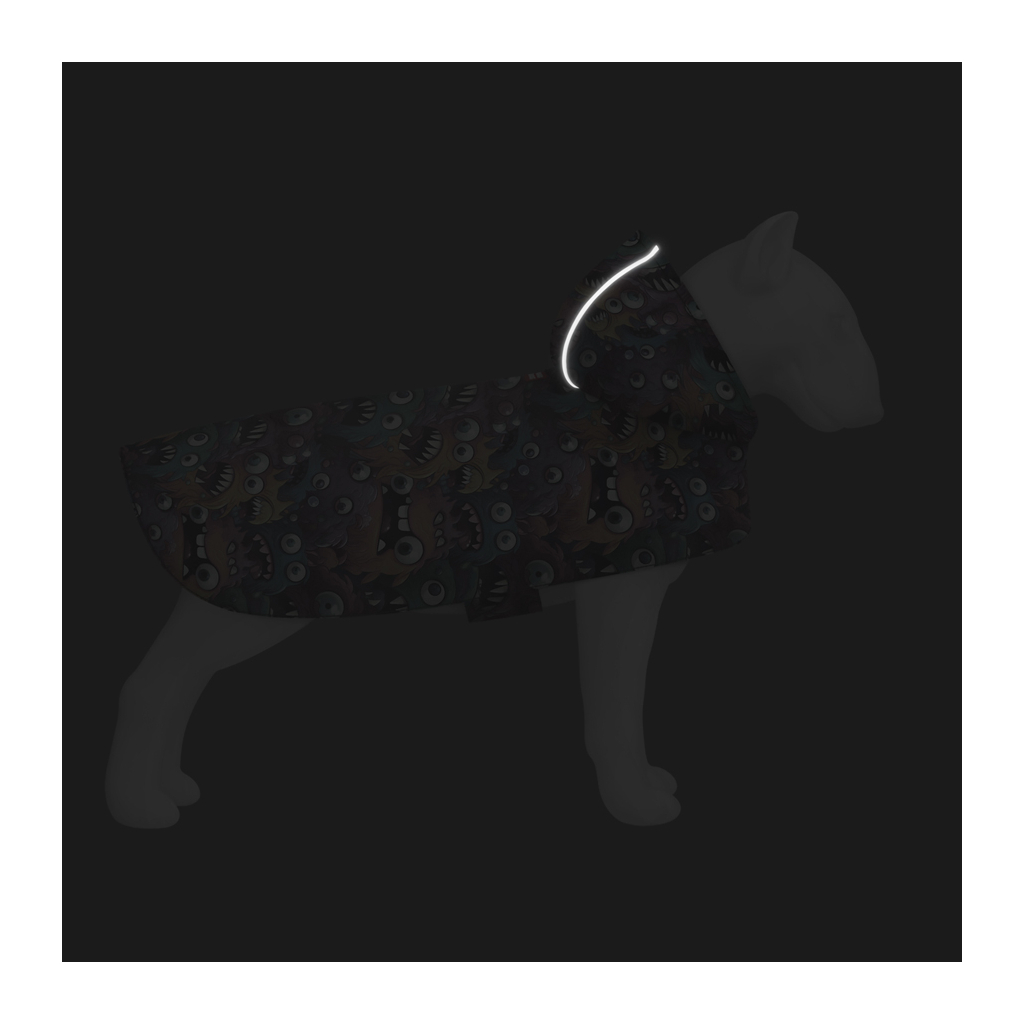 Дощовик для тварин WAUDOG Clothes Накидка з капюшоном Зубасті монстри L (358-4048) - зображення 5