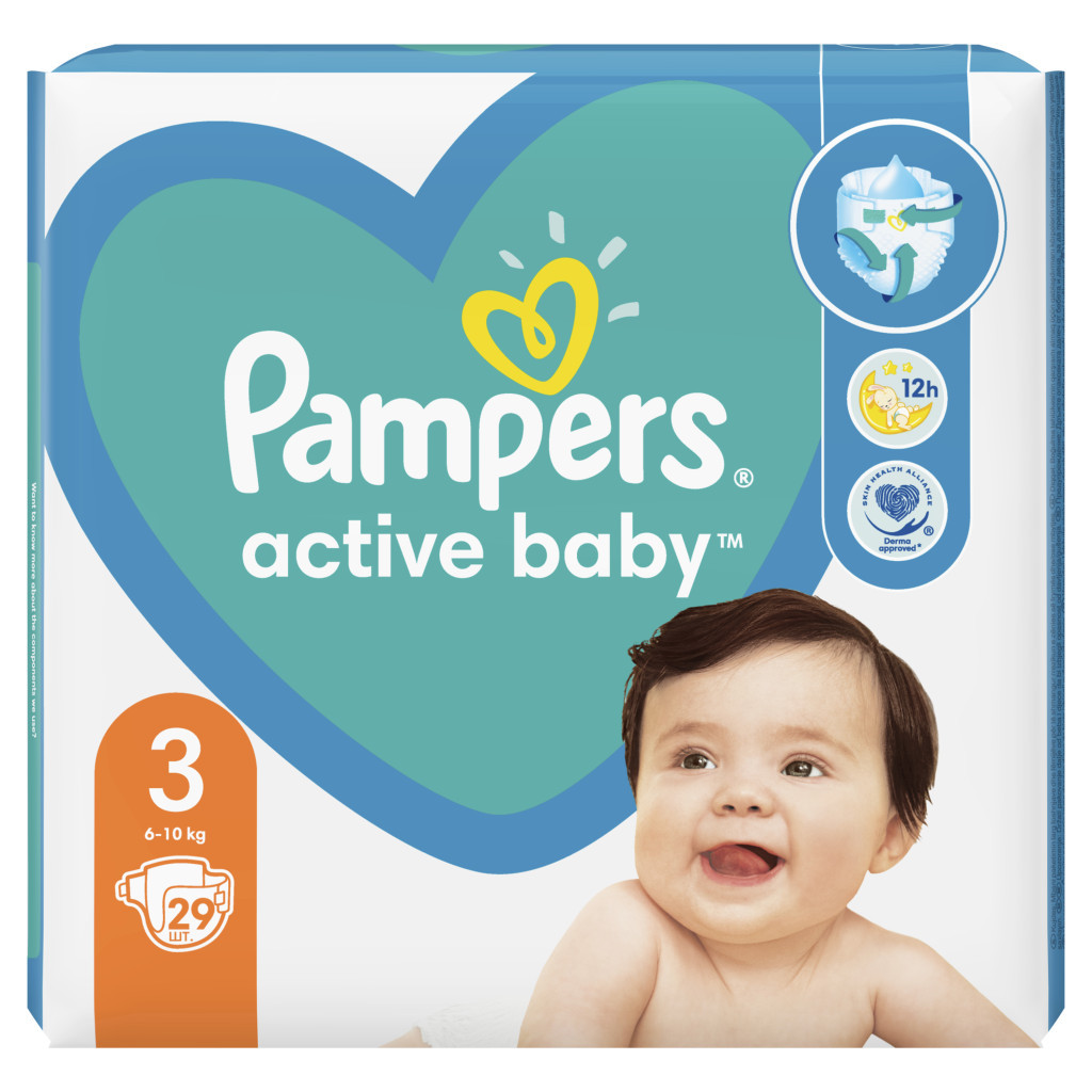 Підгузки Pampers Active Baby Midi Розмір 3 (6-10 кг) 29 шт (8001841630762) - зображення 2