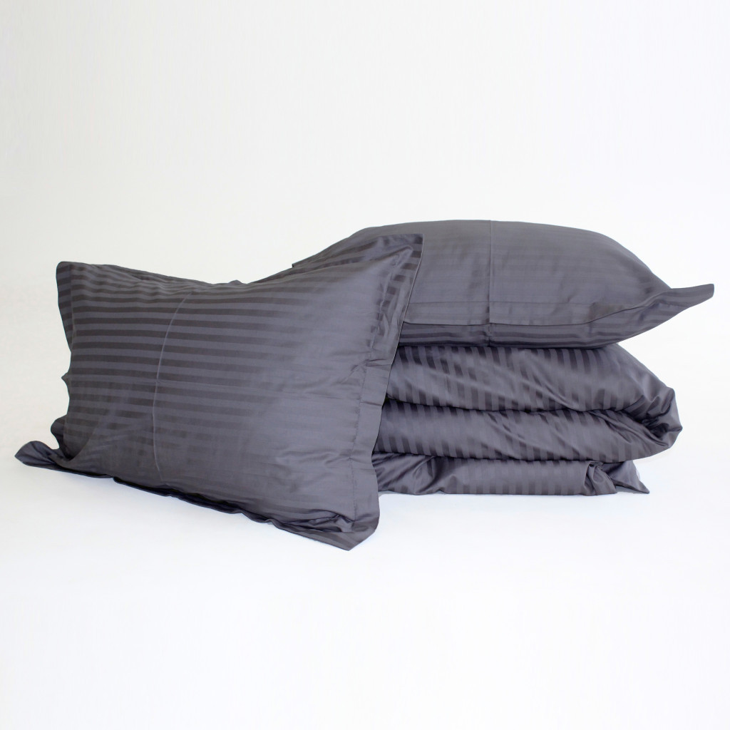 Постільна білизна MirSon Satin Stripe 30-0011 Gray 160х220 Сімейна (2200005251591) - зображення 10