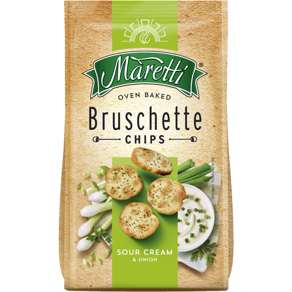 Сухарики Maretti Сметана та цибуля 140 г (3800205877936) - зображення 1