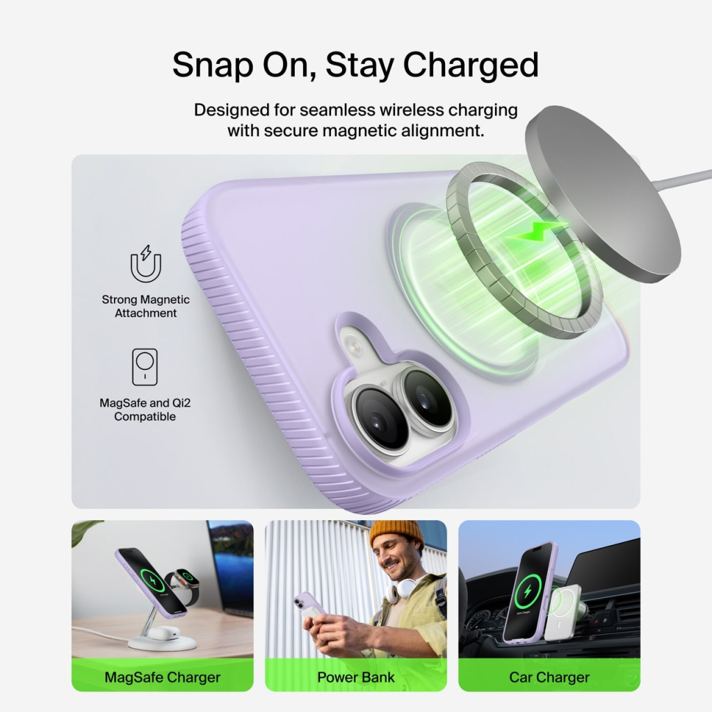 Чохол до мобільного телефона Belkin Magnetic Protective Grip iPhone 17 Lavender (MSA034HQLV) - зображення 11