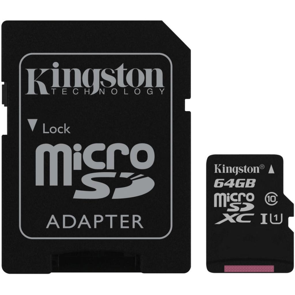 Карта пам'яті Kingston 64GB microSDXC Class 10 UHS-I (SDC10G2/64GB) - изображение 1