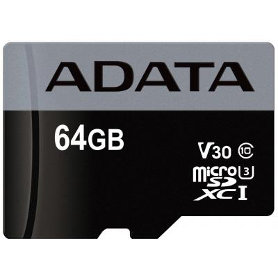 Карта пам'яті ADATA 64GB microSD class 10 UHS-I U3 V30 Premier Pro (AUSDX64GUI3V30S-R) - зображення 1