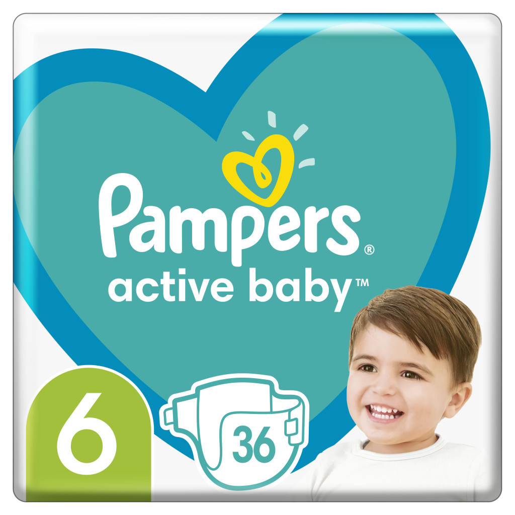 Підгузки Pampers Active Baby Giant Розмір 6 (13-18 кг) 36 шт (8001090950338) - зображення 1