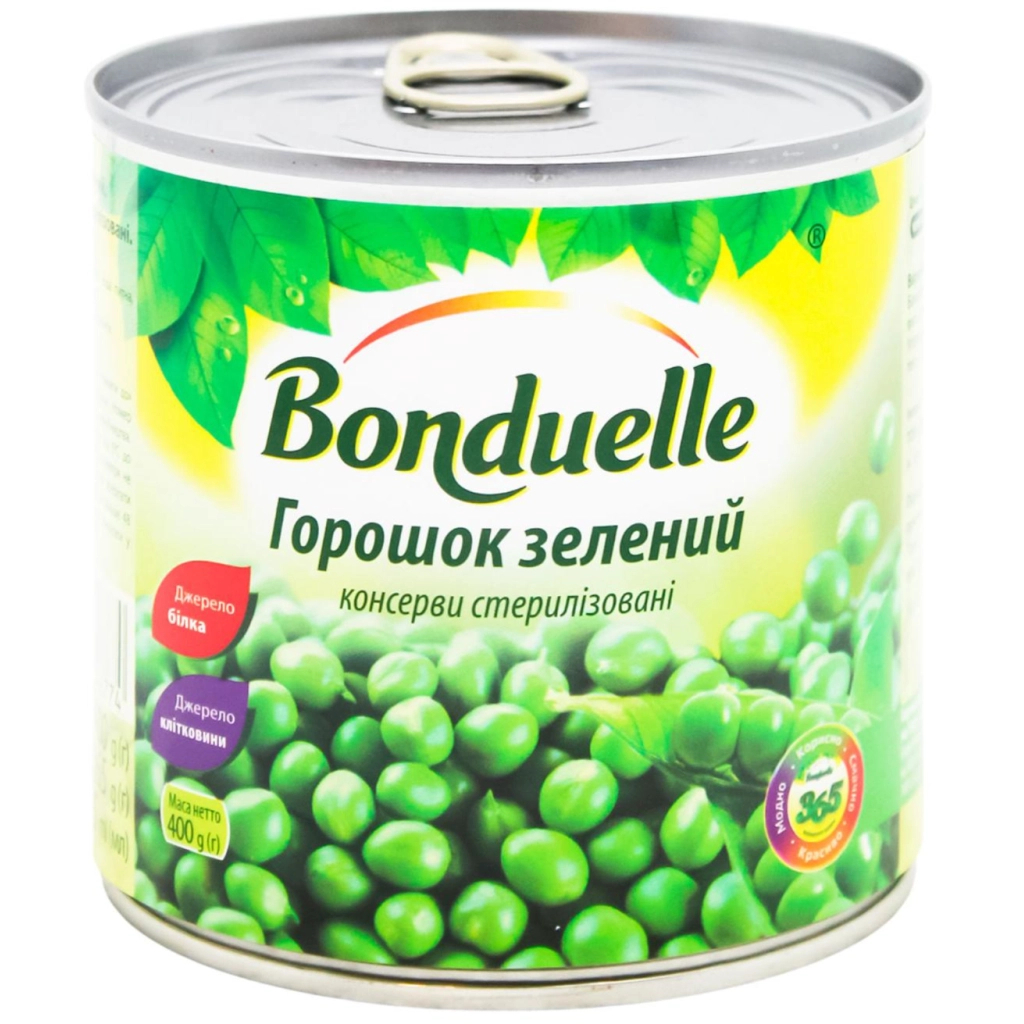 Овочева консервація Bonduelle Горошок зелений консервований 400 г (3083680048774) - picture 1