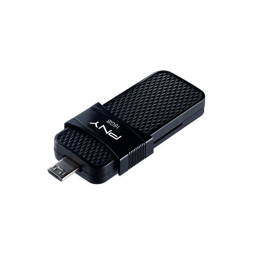 USB флеш накопичувач PNY flash 16GB Duo Link Micro Black OTG USB 3.0 (P-FD16GOTGSLMB-GE) - зображення 3