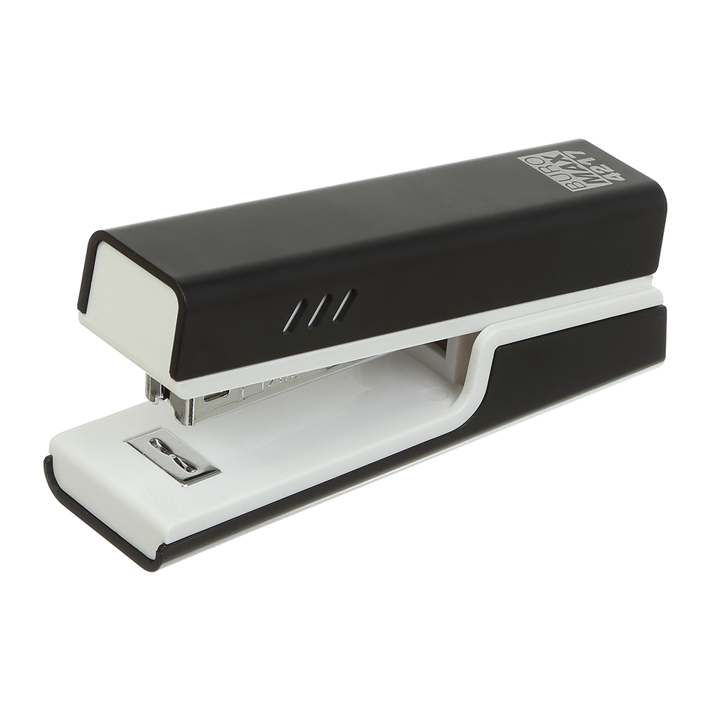 Степлер Buromax пластиковий, 20 аркушів, (скоби №24; 26), 129,6 x 38,9 x 59,2 мм, чорний (BM.4217-01) - зображення 2